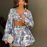 3-Piece Floral Print Shorts Set
