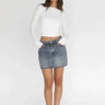 Cropped Boat-Neck Top with Long Sleeves