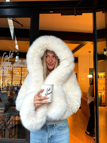 Oversized Hooded Faux Fur Coat for Winter Styling