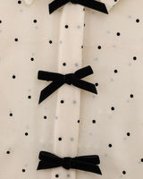 Polka Dot Bow Tie Blouse