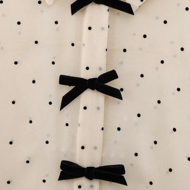 Polka Dot Bow Tie Blouse