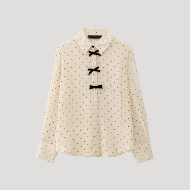 Polka Dot Bow Tie Blouse
