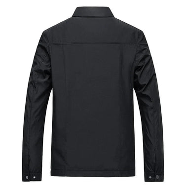 Sleek Men’s Zip Up Jacket With Turn Down Collar And Checked Lining